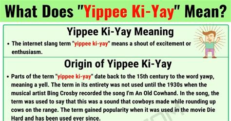 Yippee ki-yay meaning. Things To Know About Yippee ki-yay meaning. 